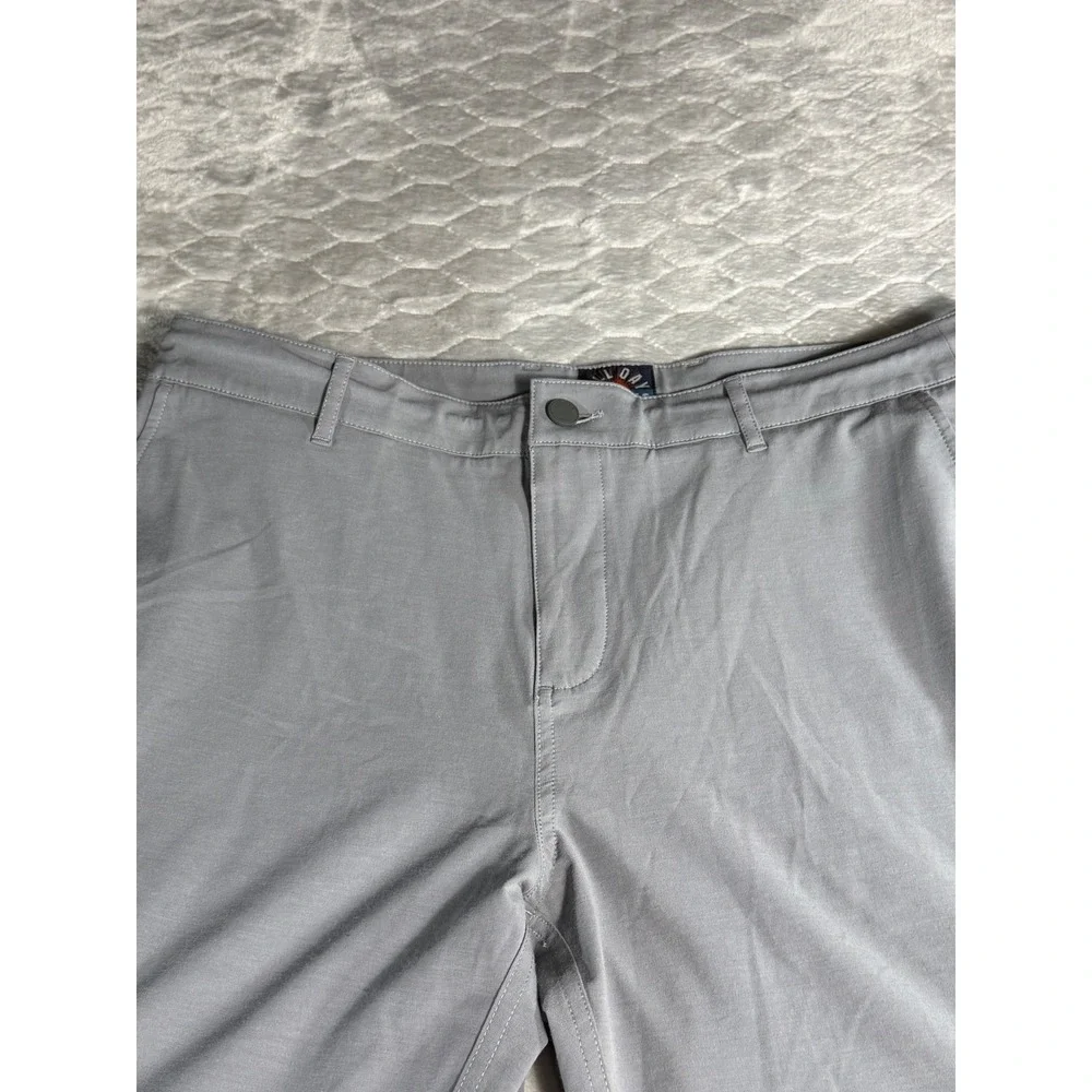 Faherty All Day Shorts Mens 36 Grey Hybrid Hiking Camping Travel Stretch
